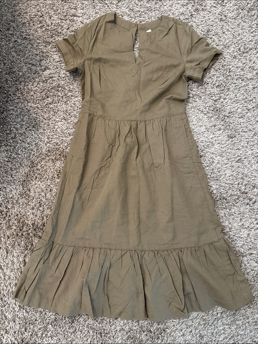 Pact Linen Cotton Blend Midi Dress